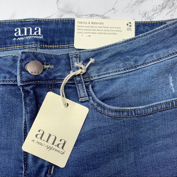 a.n.a frayed hem denim bermuda shorts mid rise - Picture 8 of 9